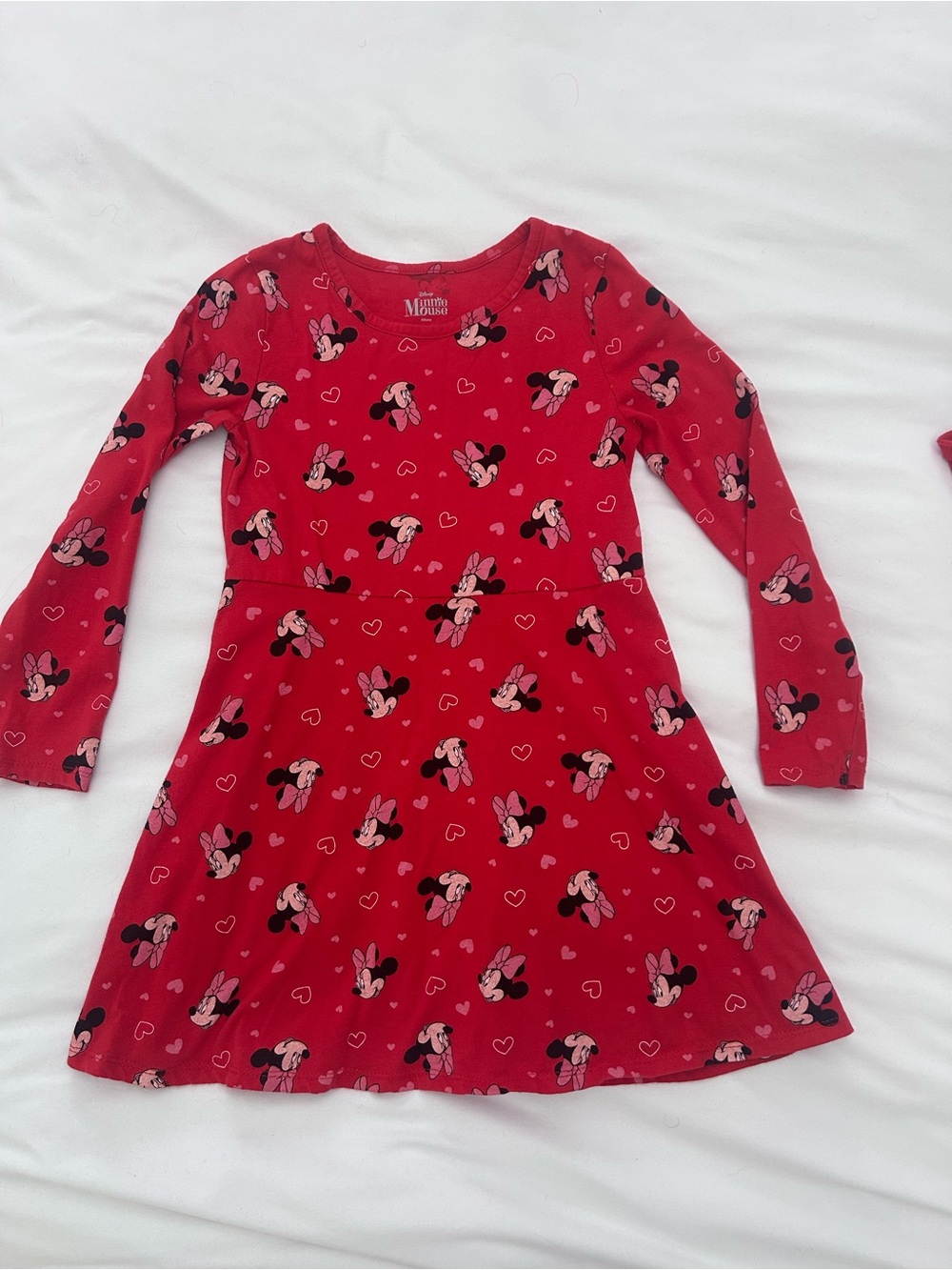 Disney Red Minnie Mouse Long Sleeve Twirl Dress